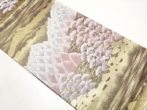 アンティーク 遠山に樹木模様織り出し袋帯(着用可)